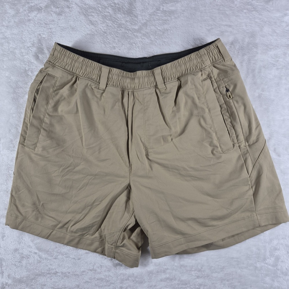 Birddogs Shorts Men's Large Beige 5" Inseam Lined Performance Athleisure Casual